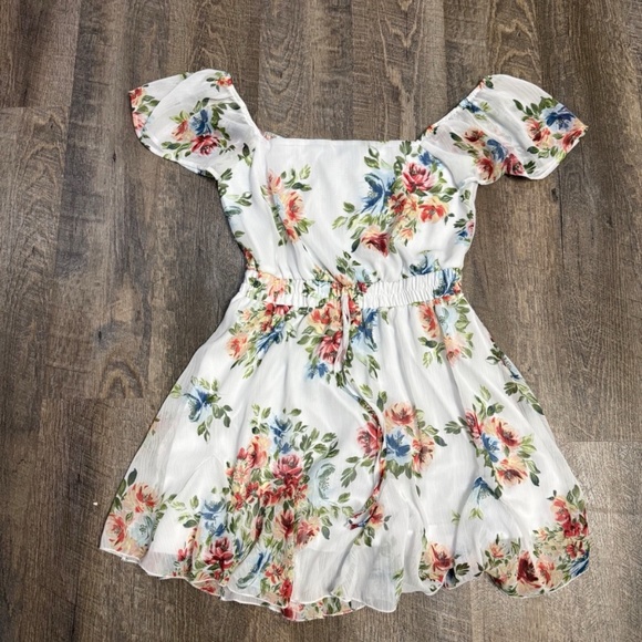 Trixxi Floral Print Lined Dress Sz L, Elegant, Tea Party, Wedding Guest Slimming - Picture 1 of 8